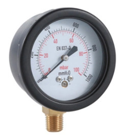 4&quot; cápsula del indicador de presión baja mecanografía a conexión más baja 0-1 PSI 2 PSI