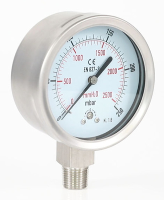 conexión inferior del indicador de presión de aire de presión baja de 63m m 100m m 0-30 PSI