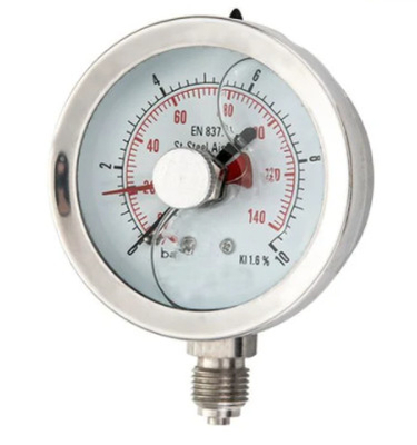 indicador de presión llenado de dos líquidos del aceite Ss316 del indicador de presión de 2 1/2” 0-1500psi 100BAR