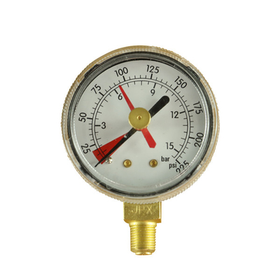 indicador de presión estándar 0-400bar 1/8" manómetro del Npt con el indicador rojo ajustable