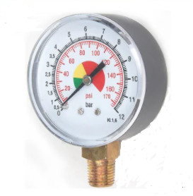 El manómetro 1/4 Npt del indicador de presión de neumático del aire del camión de 0 a 160 PSI coloreó el dial